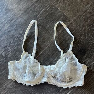 Topshop Delicate Lace Cream Bra